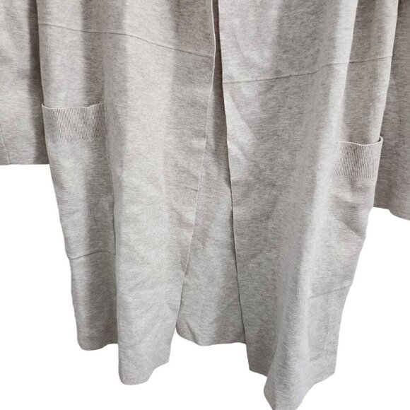 The Reset R Label Sweater Cardigan Medium Gray Open Front Longline Soft Long - Picture 4 of 11